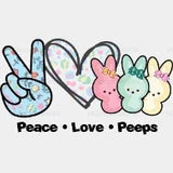 Peace Love Peeps Easter Dtf Heat Transfer Design