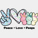 Peace Love Peeps Easter DTF Heat Transfer, Easter Design ready2transfer Black