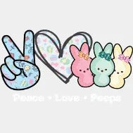 Peace Love Peeps Easter Dtf Heat Transfer Design