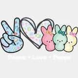 Peace Love Peeps Easter Dtf Heat Transfer Design