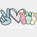 Peace Love Peeps Easter DTF Heat Transfer, Easter Design ready2transfer White