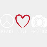Peace Love Photos - Photography DTF Transfers ready2transfer Light Color Design (See Imaging)