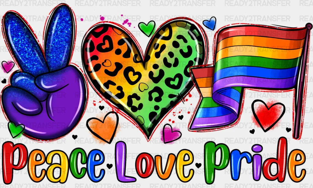 Peace Love Pride Design Month Dtf Transfer