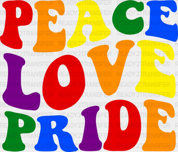 Peace Love Pride - Gay Theme DTF Transfer