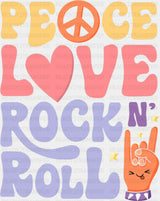Peace Love Rock N Roll - Good Vibes DTF Transfer
