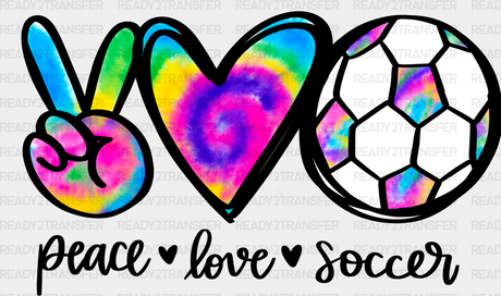 Peace Love Soccer - Dtf Heat Transfer Adult Unisex S & M (10’’) / Black