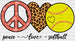Peace Love Softball - Softball DTF Heat Transfer ready2transfer White