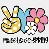 Peace Love Spring - Spring DTF Transfer Adult Unisex - S & M (10’’) / Light Color Design (See Imaging)