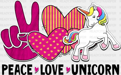 Peace Love Unicorn Dtf Transfer