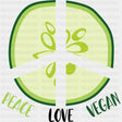 Peace Love Vegan Cucumber Peace Sign - Vegan DTF Transfers - Adult Unisex - S & M (10’’) / Dark Color Design (See