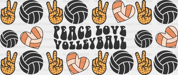 Peace Love Volleyball - Volleyball Cup Wrap UV Sticker Permanent UV DTF Decal