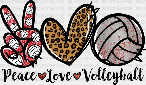Peace Love Volleyball - Volleyball DTF Heat Transfer