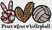 Peace Love Volleyball - Volleyball DTF Heat Transfer ready2transfer White