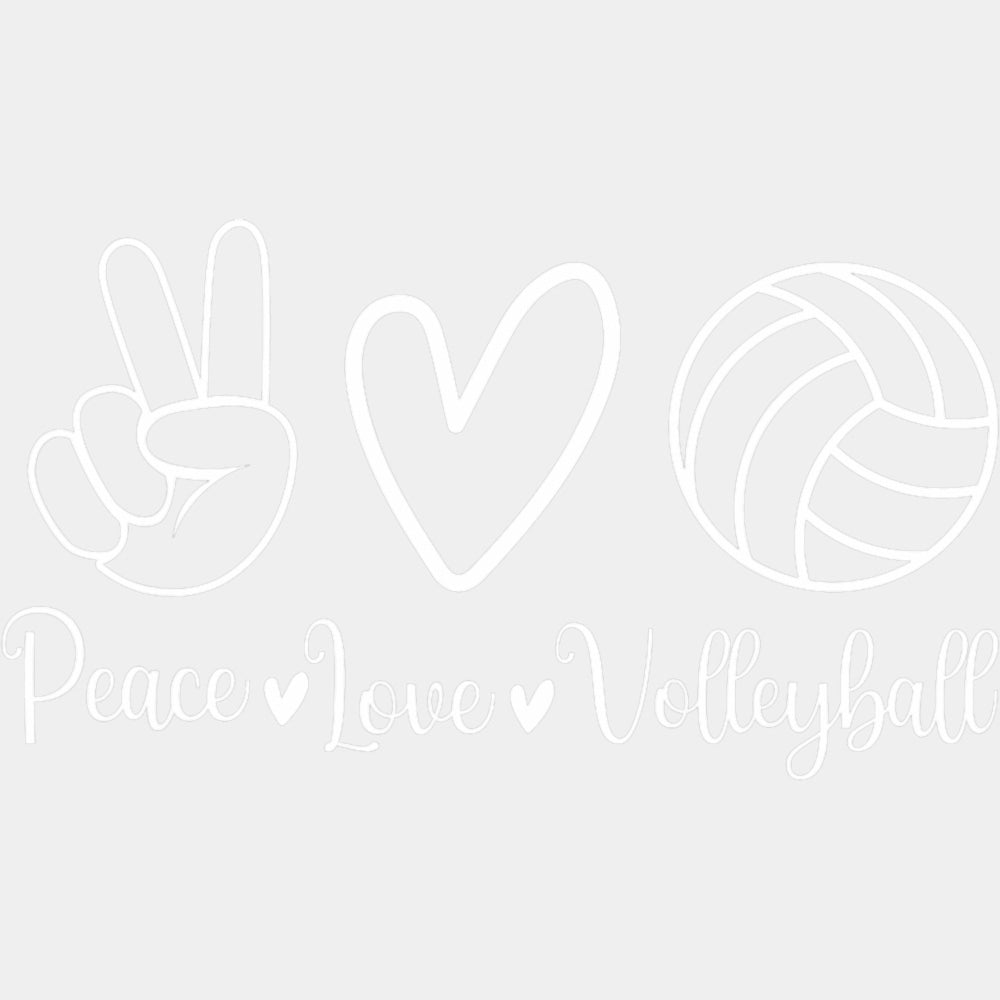 Peace & Love & Volleyball - Volleyball DTF Transfers ready2transfer Light Color Design (See Imaging)