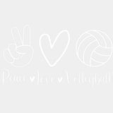 Peace & Love & Volleyball - Volleyball DTF Transfers ready2transfer Light Color Design (See Imaging)