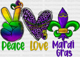 PEACE MARDI GRAS DTF Transfer