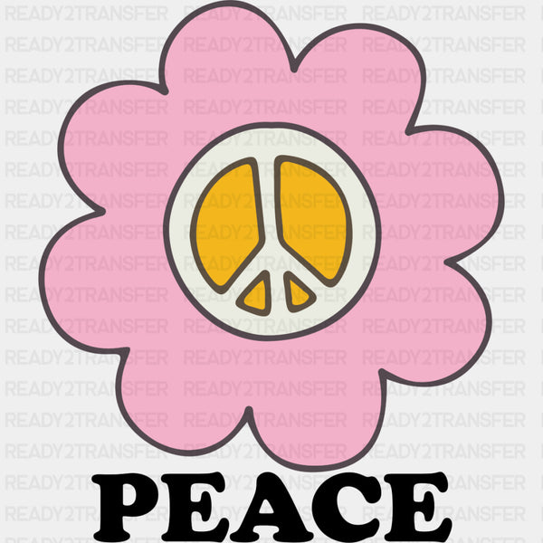Peace, Pink Flower - Mental Health DTF Transfers