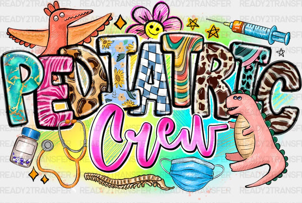 Pediatric Crew Dinosaur Design  - Pediatric Nurse DTF Transfers
