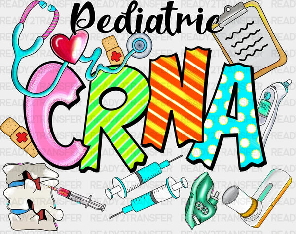 Pediatric CRNA Doodles Design - CRNA DTF Transfers