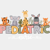 Pediatric Nurse, Animals Design - Pediatric Nurse DTF Transfers ready2transfer Light Color Design (See Imaging)