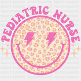 Pediatric Nurse, Pink Smiley - Pediatric Nurse DTF Transfers ready2transfer