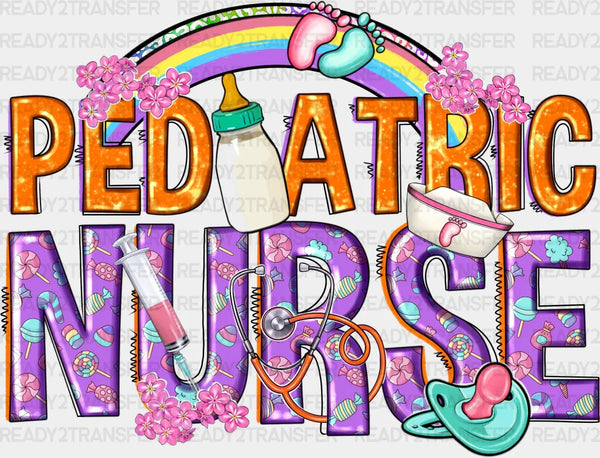 Pediatric Nurse Rainbow Design  - Pediatric Nurse DTF Transfers