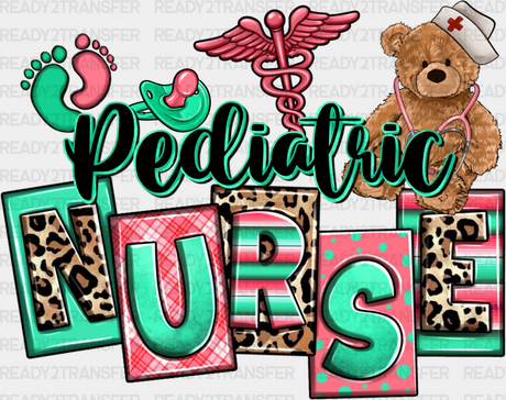 Pediatric Nurse Teddy Bear Design - Dtf Transfers