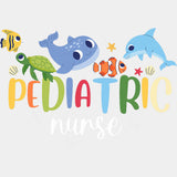 Pediatric Nurse, Water Animals - Pediatric Nurse DTF Transfers ready2transfer Light Color Design (See Imaging)