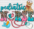 Pediatric Stethoscope Leopard Design - Nurse Dtf Transfers