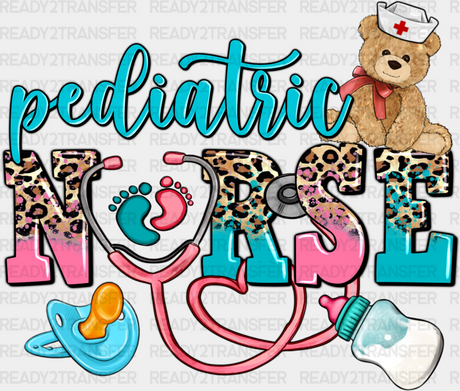 Pediatric Stethoscope Leopard Design - Nurse Dtf Transfers