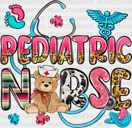 Pediatric Stethoscope Teddy Bear Design - Nurse Dtf Transfers