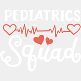 Pediatrics Squad, Orange ECG Line - Pediatric Nurse DTF Transfers ready2transfer Light Color Design (See Imaging)