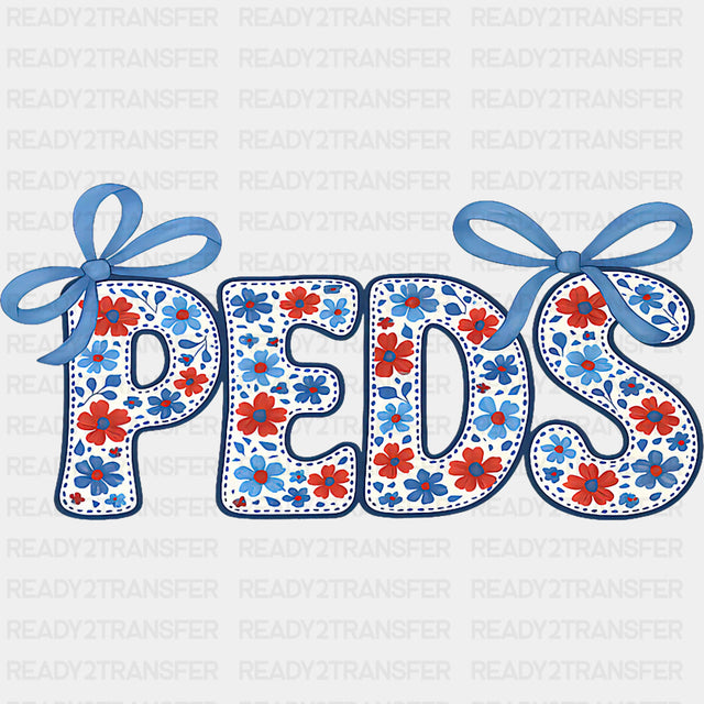 Peds, Blue Ribbons - Pediatric Nurse DTF Transfers ready2transfer