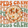 Peds Crew, Flower Pattern Smiley - Pediatric Nurse DTF Transfers ready2transfer
