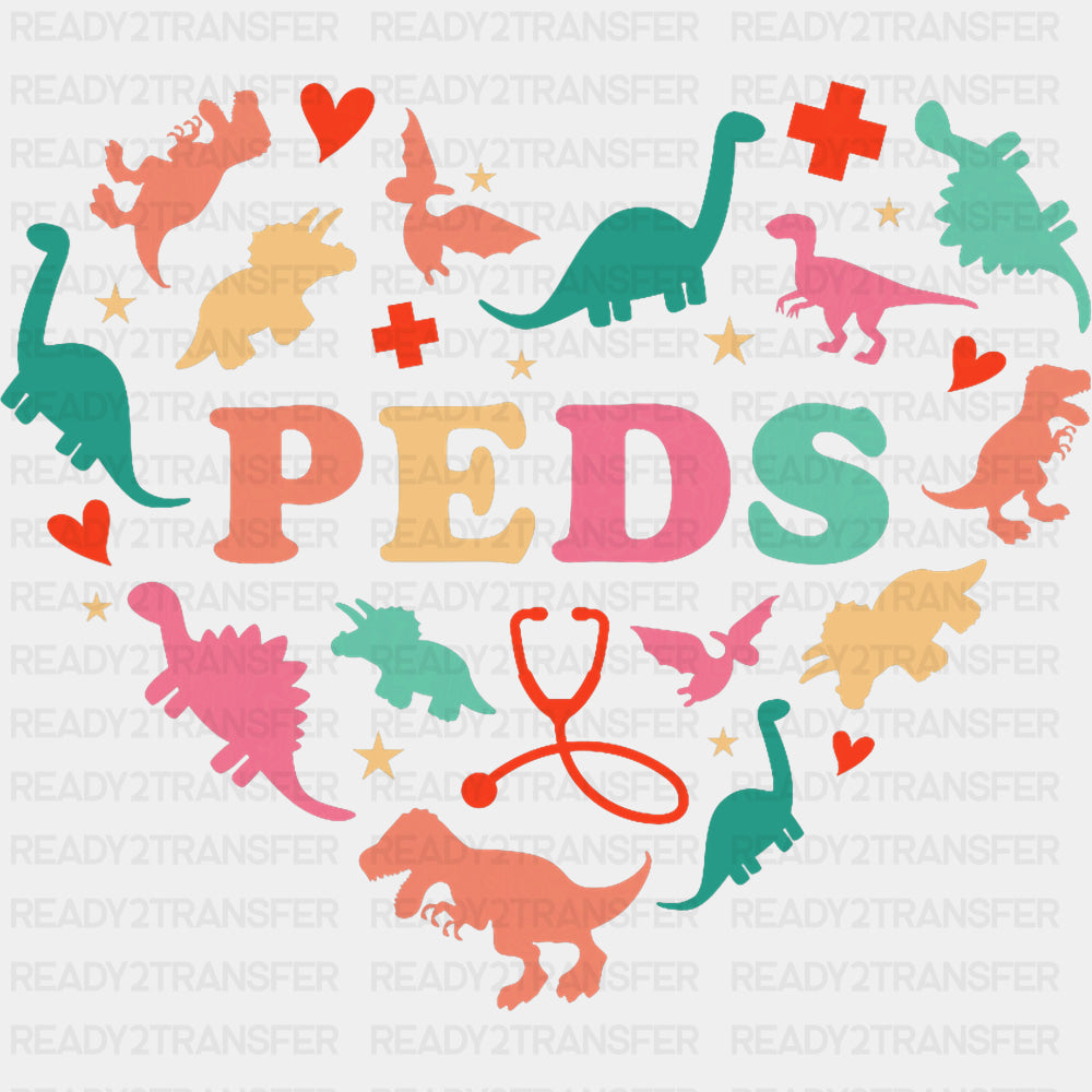 Peds, Dinosaurs, Heart - Pediatric Nurse DTF Transfers ready2transfer