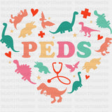 Peds, Dinosaurs, Heart - Pediatric Nurse DTF Transfers ready2transfer