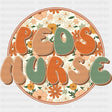Peds Nurse, Circular Retro - Pediatric Nurse DTF Transfers ready2transfer