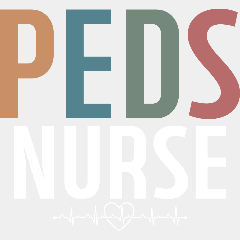 Peds Nurse, ECG Line - Pediatric Nurse DTF Transfers ready2transfer Light Color Design (See Imaging)