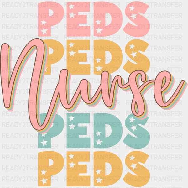Peds Nurse, Star Pattern - Pediatric Nurse DTF Transfers