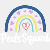 Peds Squad, Rainbow & Pink Hearts - Pediatric Nurse DTF Transfers ready2transfer Light Color Design (See Imaging)