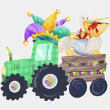 Pelican In A Tractor - Mardi Gras DTF Transfers ready2transfer Light Color Design (See Imaging)