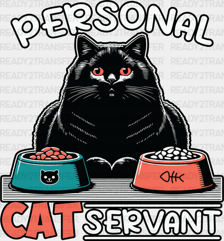 Personal Cat Servant - Cats Iron On Dtf Transfer Adult Unisex S & M (10’’) / Dark Color Design