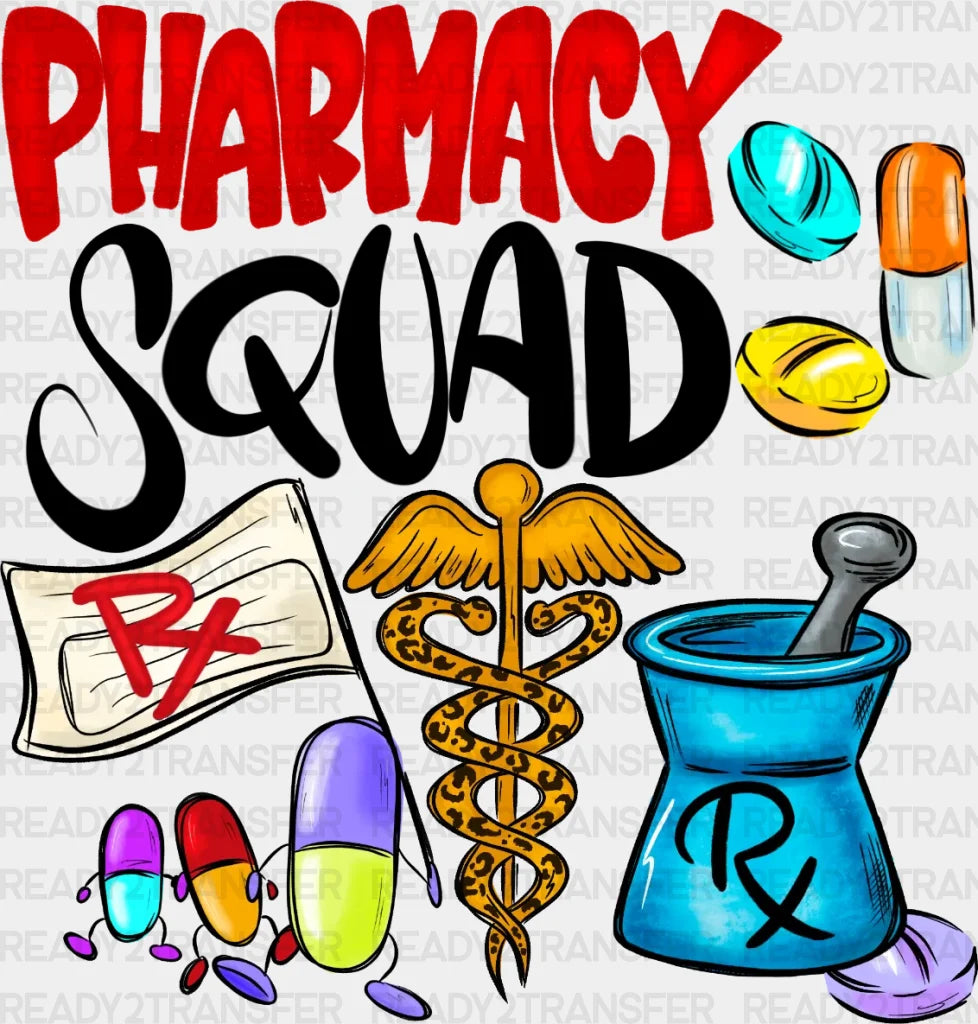 Pharmacy Squad Dtf Heat Transfer Nurse Design Healthcare Workers