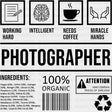 Photographer Ingredients B&W - Photography DTF Transfers ready2transfer Dark Color Design (See Imaging)