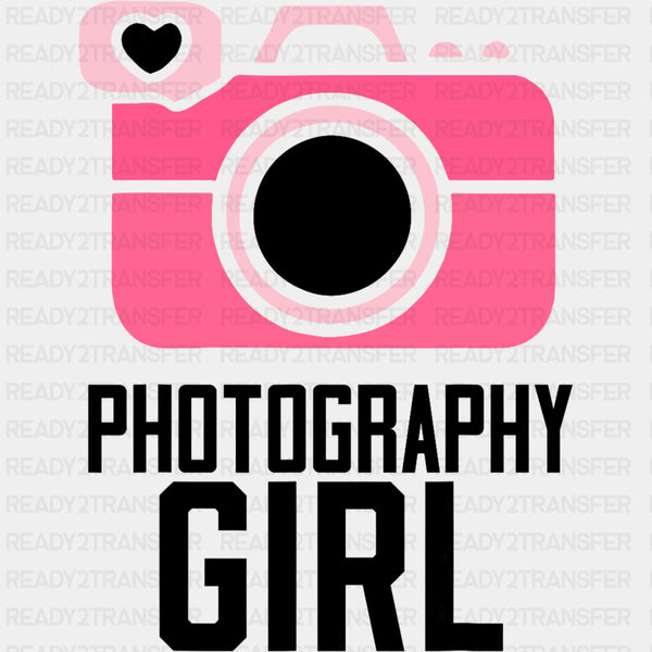 Photography Girl, Pink Camera - Photography DTF Transfers