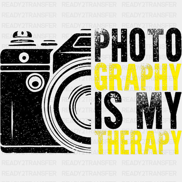 Photographyy Is My Therapy, B&W Yellow - Photography DTF Transfers
