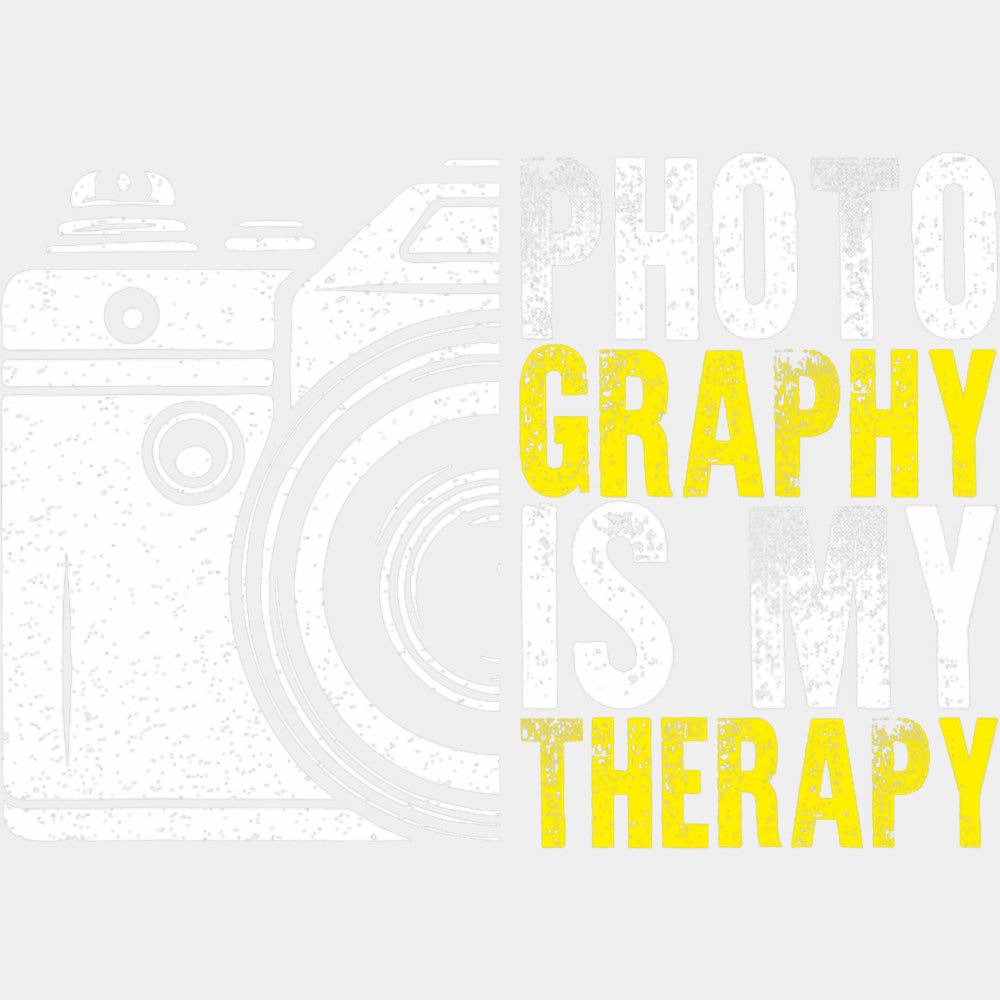 Photographyy Is My Therapy, B&W Yellow - Photography DTF Transfers ready2transfer Light Color Design (See Imaging)