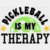 Pickleball Is My Therapy - Dtf Heat Transfer Adult Unisex S & M (10’’) / Black