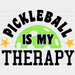 Pickleball Is My Therapy - Pickleball DTF Heat Transfer ready2transfer Black