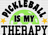 Pickleball Is My Therapy - Dtf Heat Transfer Adult Unisex S & M (10’’) / Black